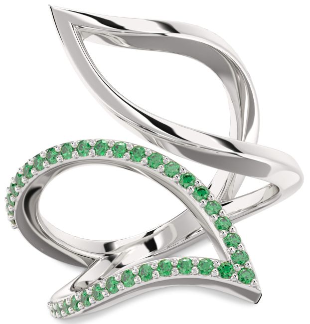 Emerald Platinum Infinity Ring