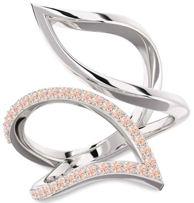 Morganite Platinum Infinity Ring