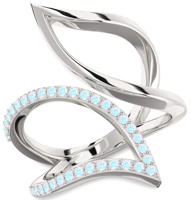 Moonstone Platinum Infinity Ring