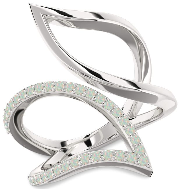 Opal Silver Infinity Ring