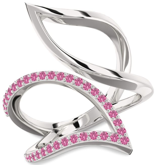 Pink Sapphire Silver Infinity Ring