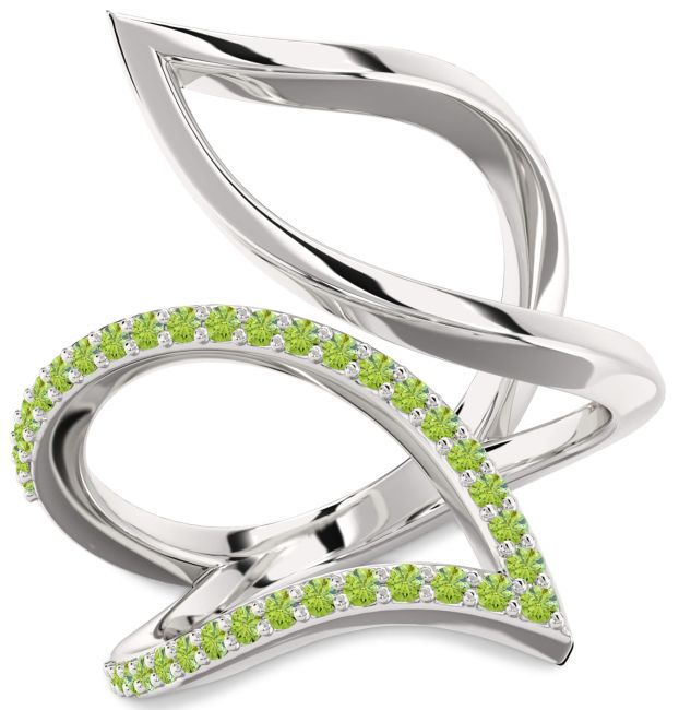 Peridot Platinum Infinity Ring