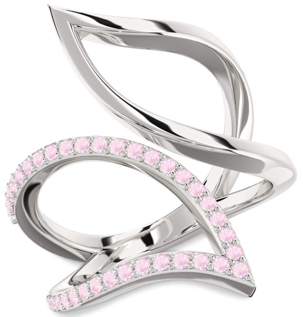 Rose Quartz Platinum Infinity Ring