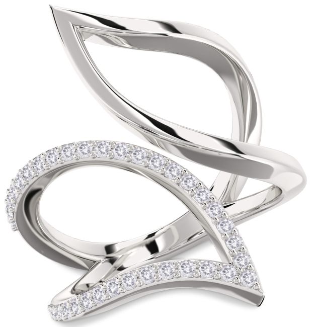 Salt & Pepper Diamond Silver Infinity Ring