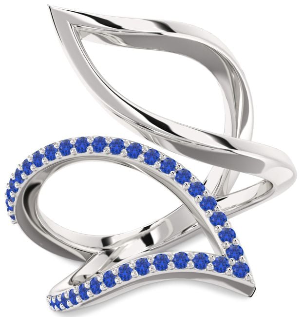 Blue Sapphire Silver Infinity Ring