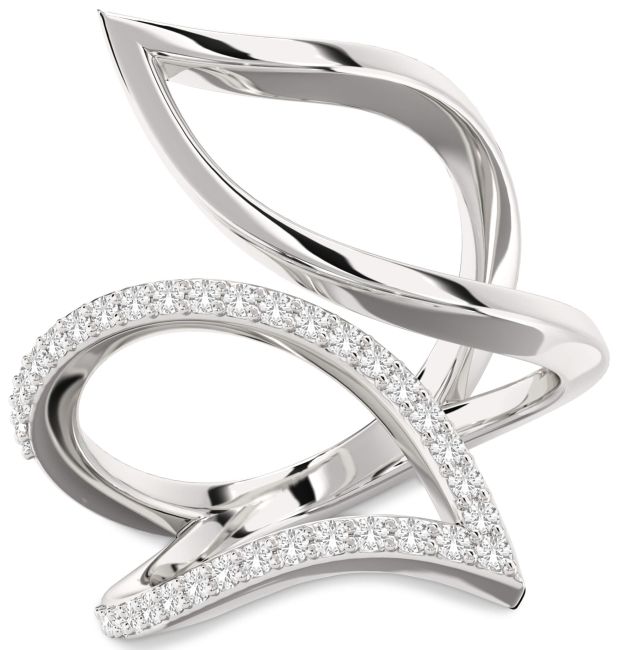 White Sapphire Silver Infinity Ring