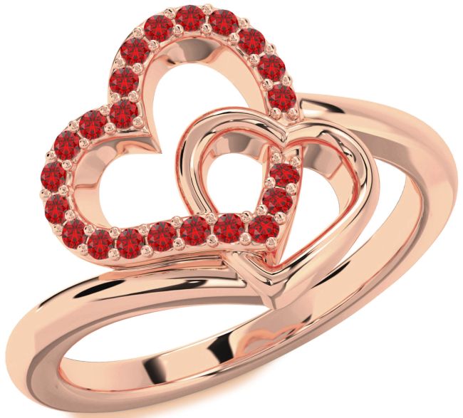 Ruby Rose Gold Heart Ring