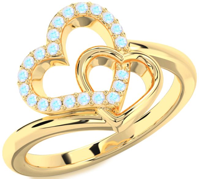 Moonstone Gold Heart Ring