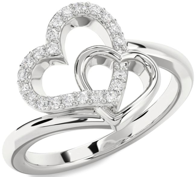Lab Diamond Platinum Heart Ring