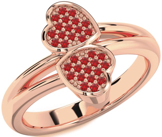 Ruby Rose Gold Heart Ring