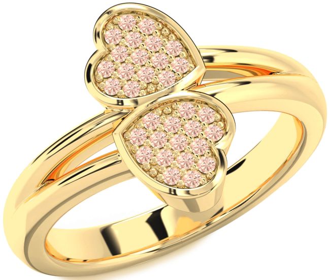 Morganite Gold Heart Ring