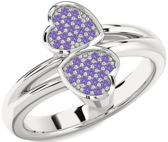 Alexandrite Platinum Heart Ring