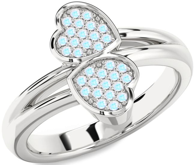 Moonstone Platinum Heart Ring