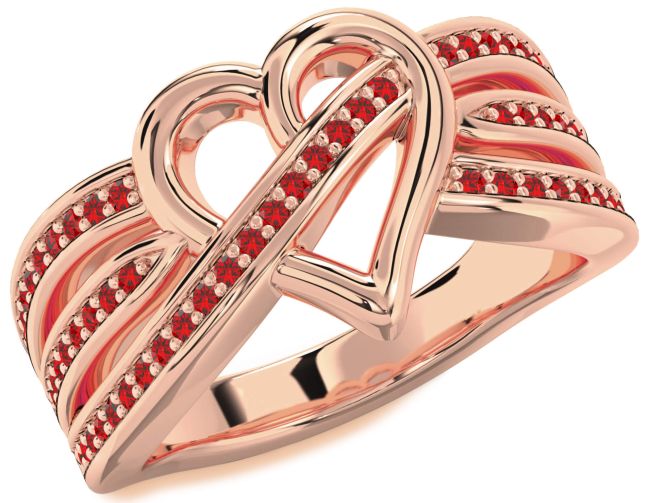 Ruby Rose Gold Heart Ring