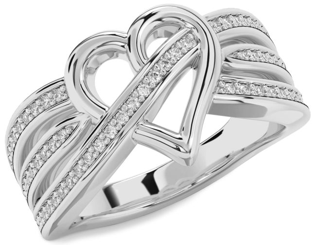 Lab Diamond Platinum Heart Ring