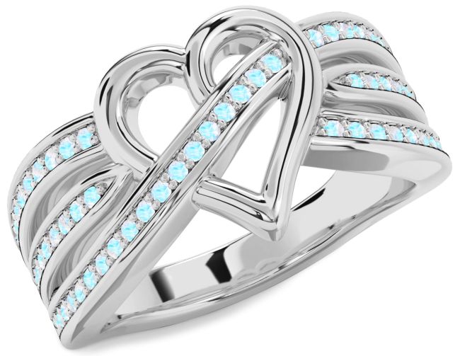 Moonstone Platinum Heart Ring