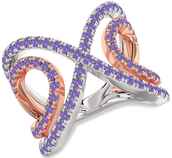 Alexandrite White Rose Gold Infinity Ring