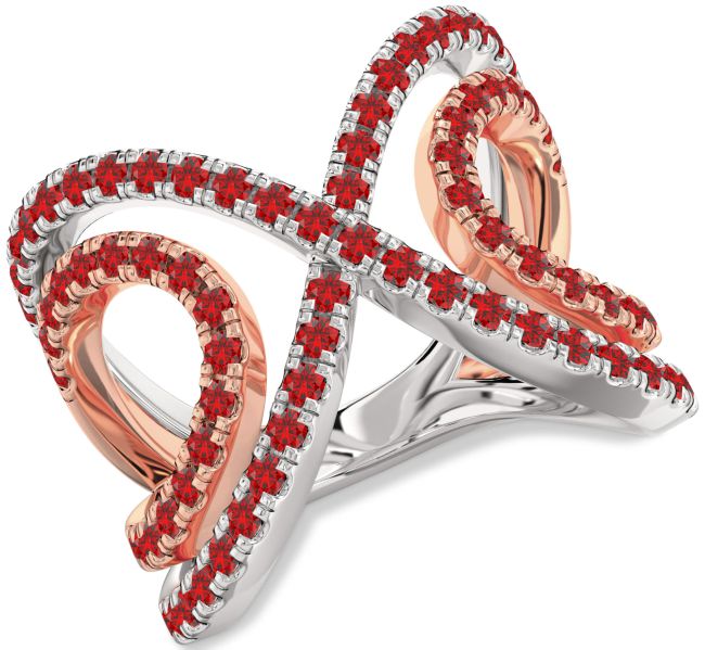 Ruby Platinum & Rose Gold Infinity Ring