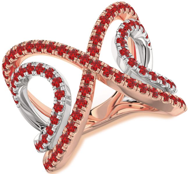 Ruby Rose Gold Silver Infinity Ring