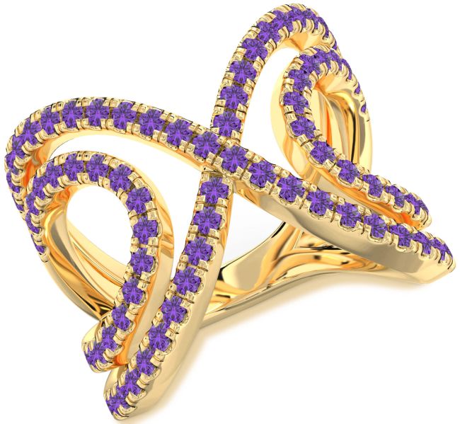 Amethyst Gold Infinity Ring