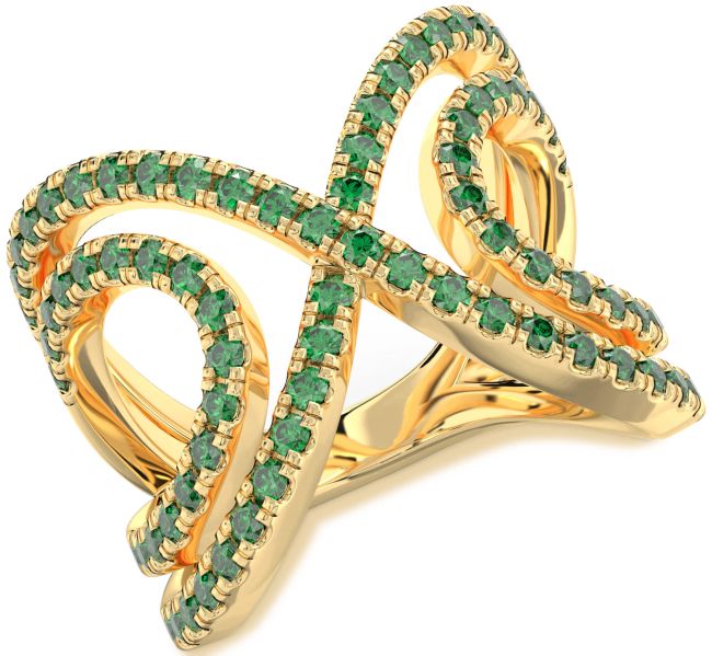 Emerald Gold Infinity Ring