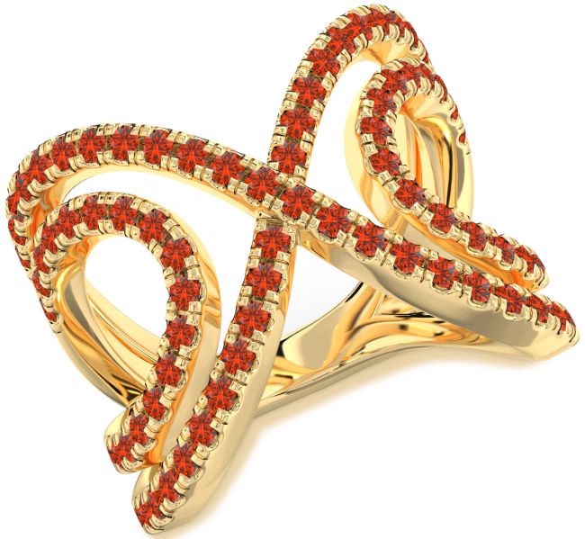 Fire Opal Gold Infinity Ring