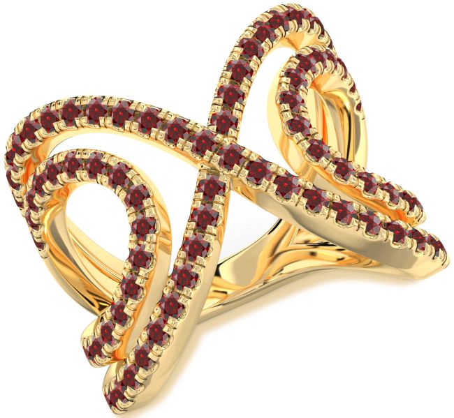Garnet Gold Infinity Ring