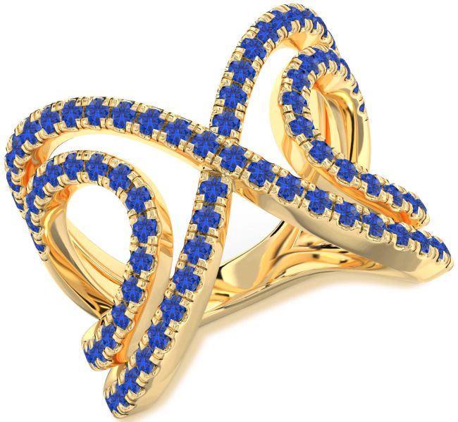 Blue Sapphire Gold Infinity Ring