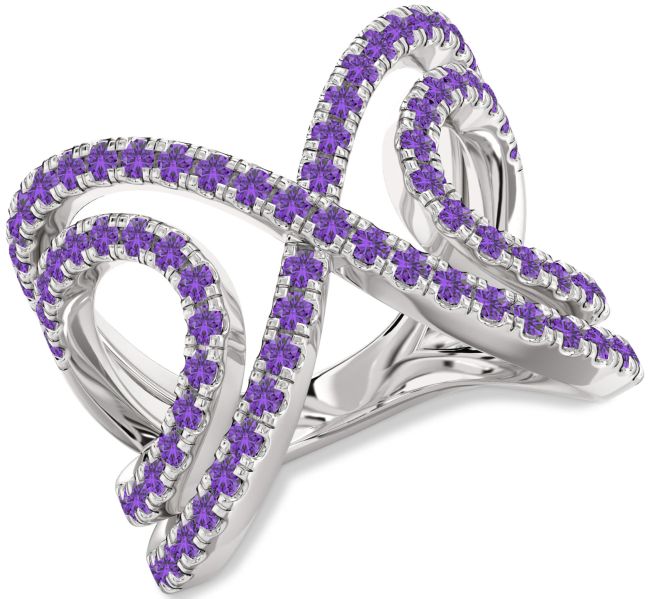 Amethyst Platinum Infinity Ring