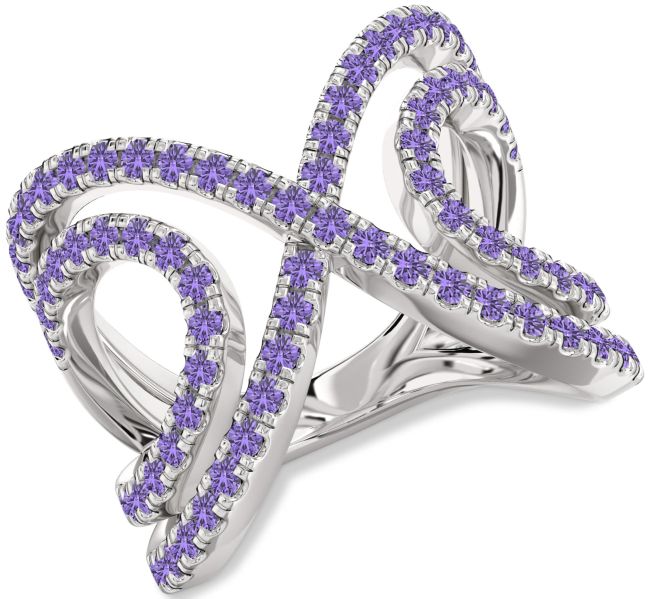 Alexandrite Silver Infinity Ring