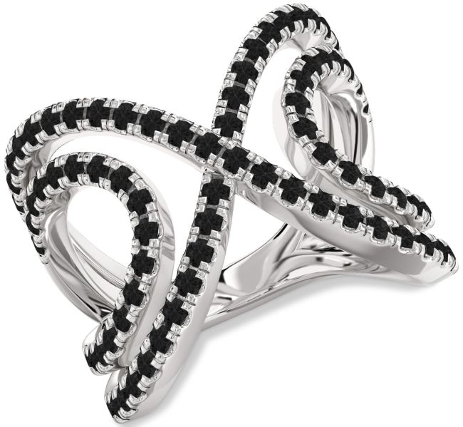 Black Diamond Platinum Infinity Ring
