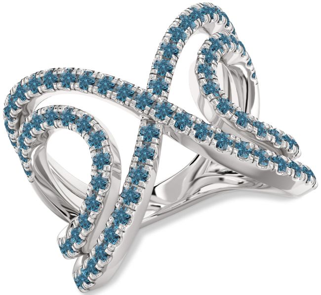 Blue Diamond Platinum Infinity Ring
