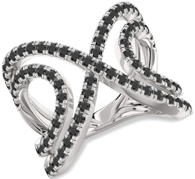 Black Onyx Platinum Infinity Ring