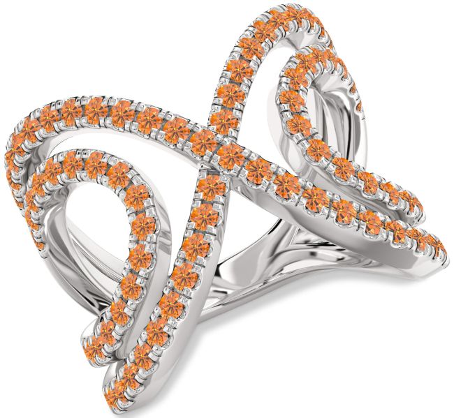 Citrine Platinum Infinity Ring