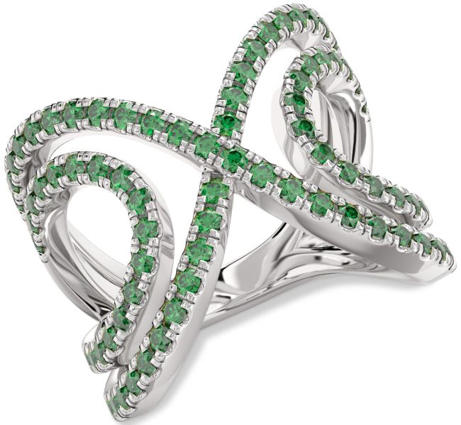 Emerald Platinum Infinity Ring
