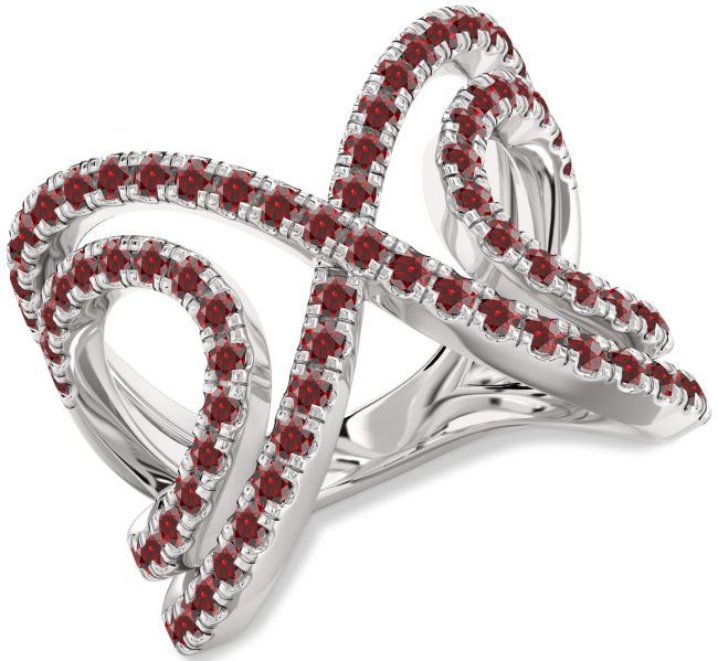 Garnet Platinum Infinity Ring