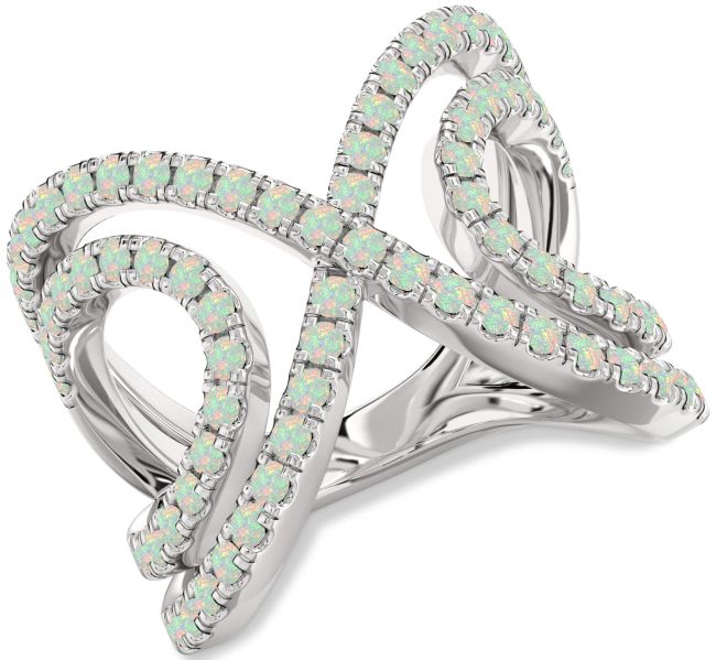Opal Platinum Infinity Ring