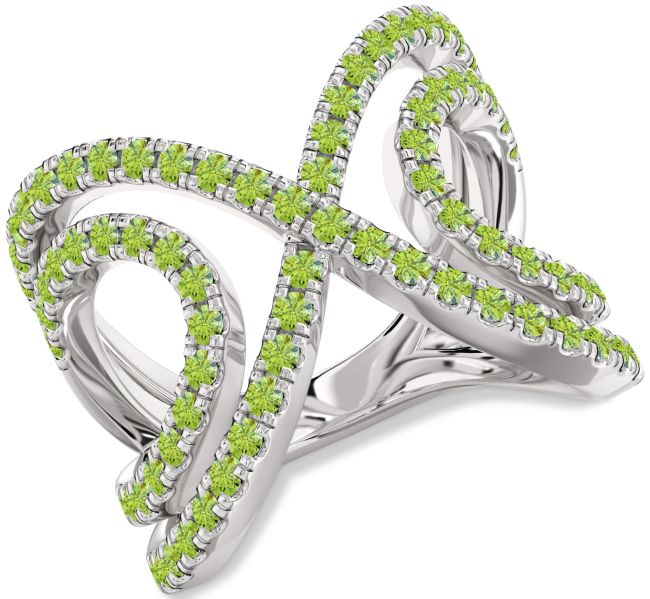 Peridot Platinum Infinity Ring