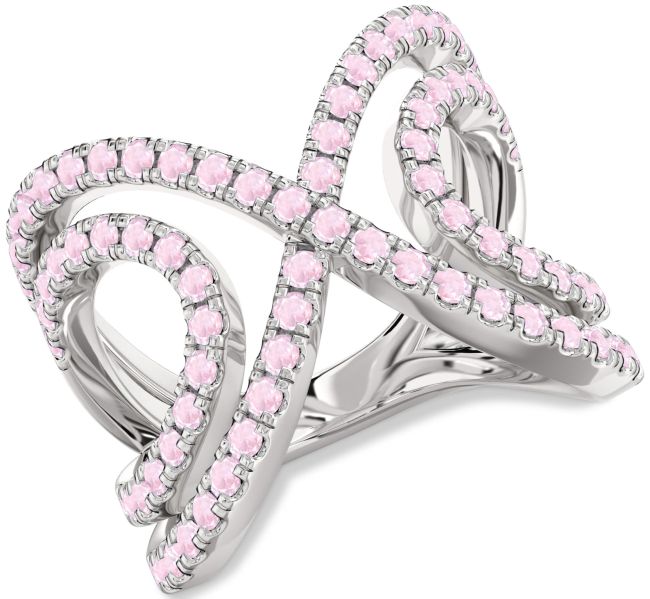 Rose Quartz Platinum Infinity Ring