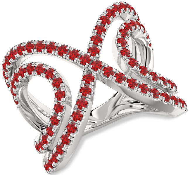 Ruby Silver Infinity Ring