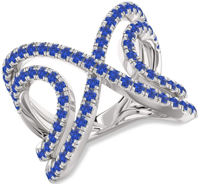 Blue Sapphire Platinum Infinity Ring