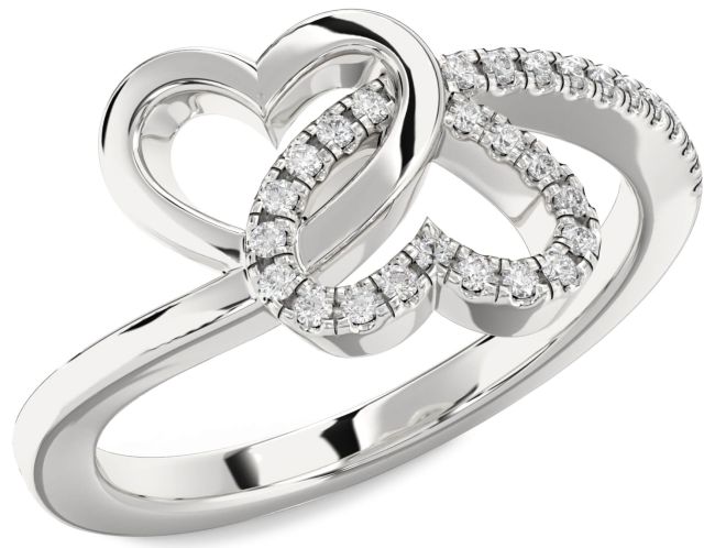 Lab Diamond Platinum Heart Ring