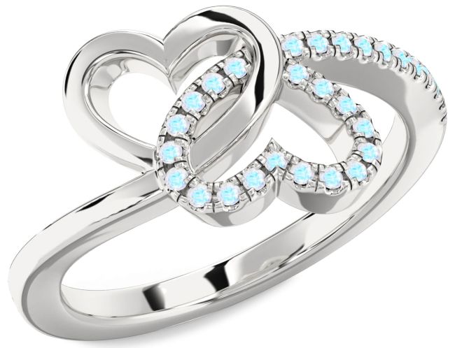 Moonstone Platinum Heart Ring