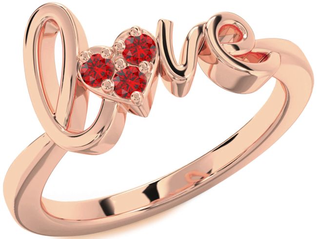 Ruby Rose Gold Heart Promise Ring