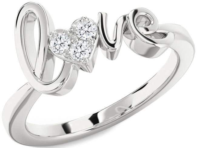 Diamond White Gold Heart Promise Ring