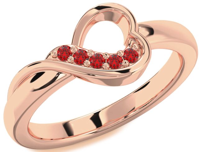 Ruby Rose Gold Heart Ring