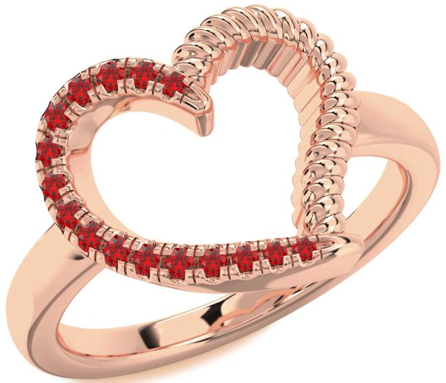 Ruby Rose Gold Heart Ring