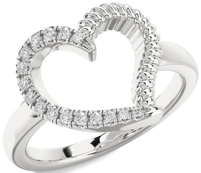 Diamond Platinum Heart Ring