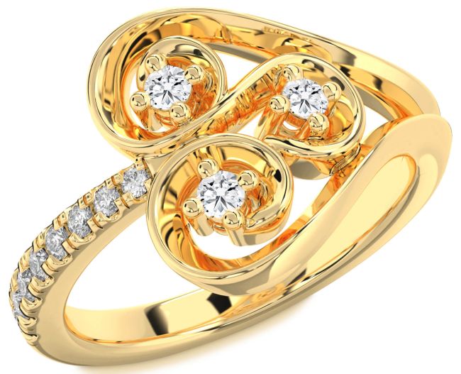 Diamond Gold Silver Heart Promise Ring