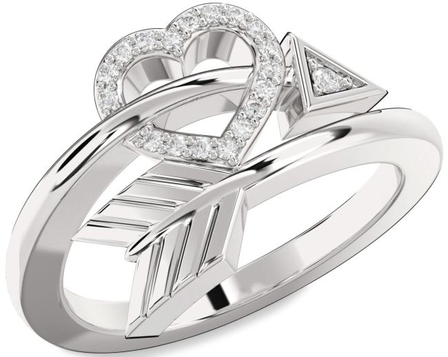 Lab Diamond Platinum Heart Ring